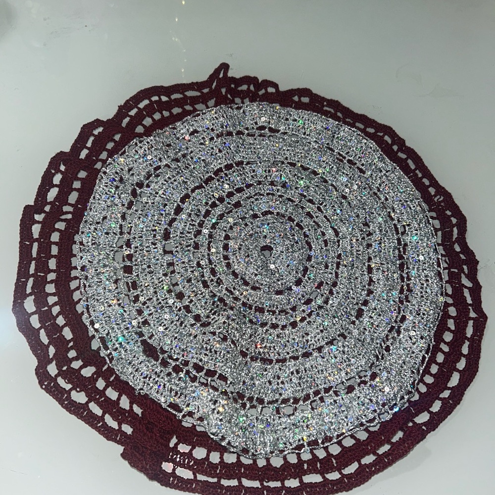 Handmade crotchet placement mat
